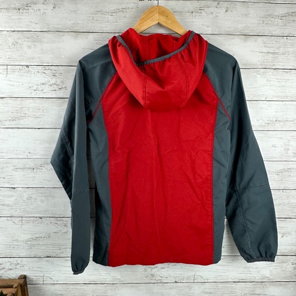 Columbia Youth Lightweight‎ Hooded Windbreaker Jacket Large 14-16 Red Gray - Picture 9 of 14